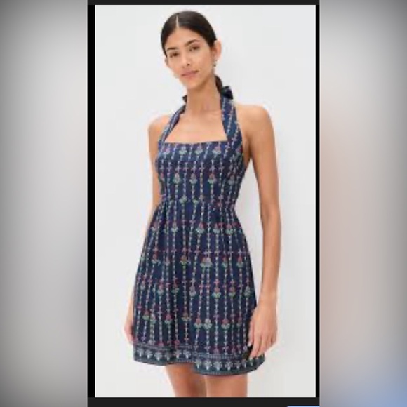 Hill House Dresses & Skirts - NWT Hill House Size Medium Tie Dress Blue Pink White with pockets